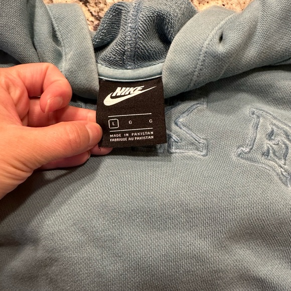 Nike Washed Teal Blue Cropped Hoodie & Sweatpants Large - Picture 7 of 9